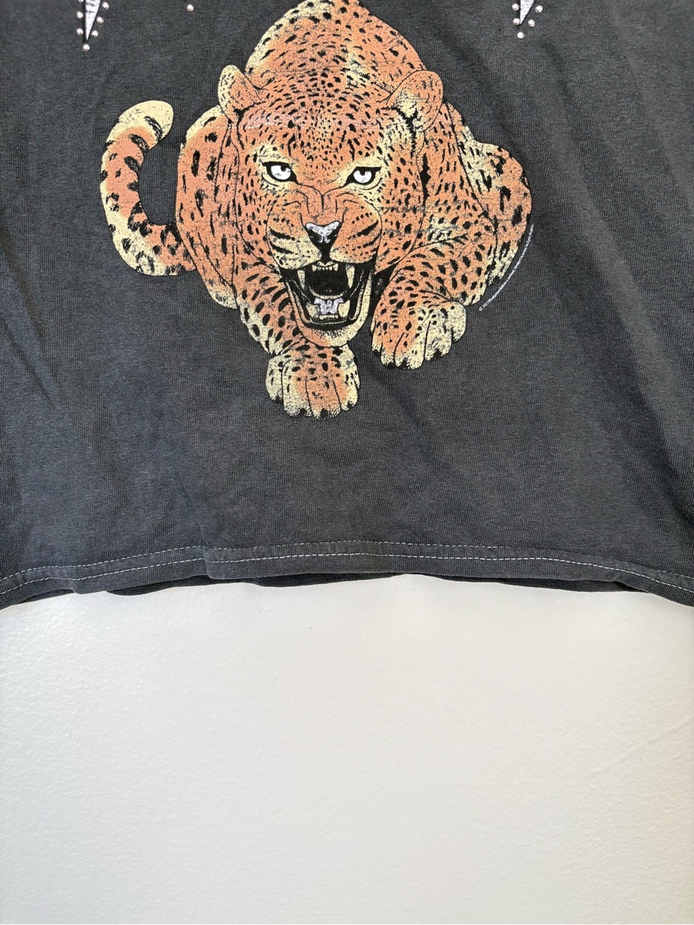 Def Leppard Band Graphic Tee Leopard and Rhinestone Size XS - Picture 8 of 13